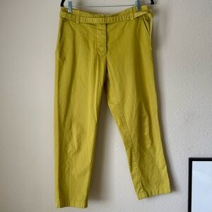 Marni Chartreuse Cropped Chino Trouser Pants